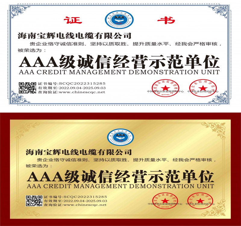 海南宝辉电线电缆有限公司资质文件-15