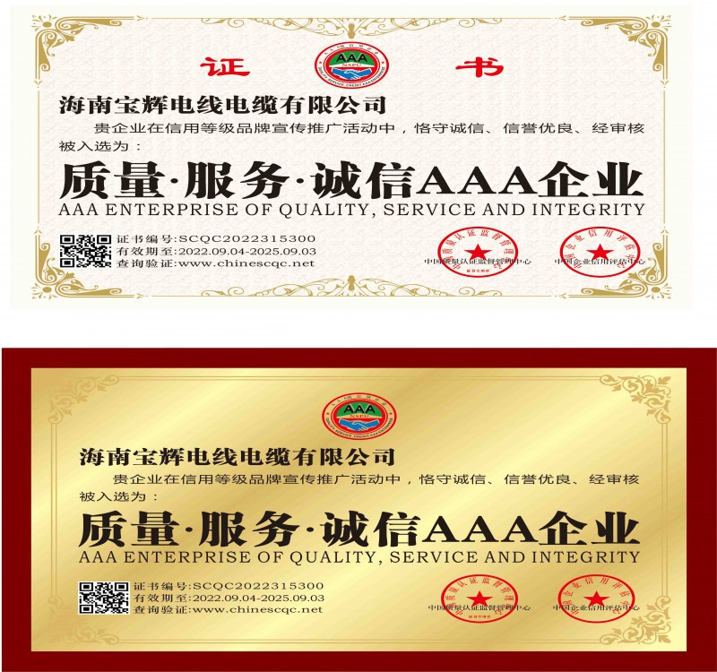 海南宝辉电线电缆有限公司资质文件-12