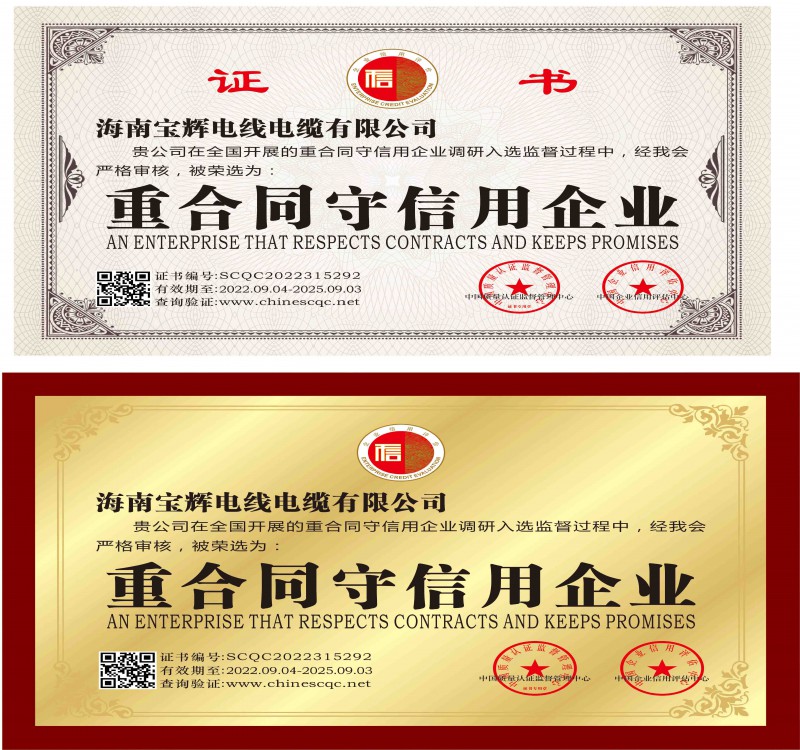 海南宝辉电线电缆有限公司资质文件-9